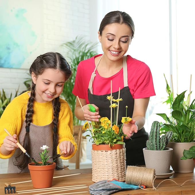 50Pcs Plant Stakes Natural Bamboo Sticks Support for Indoor and Outdoor Plants,18 Inch Sturdy Garden Stakes Wooden Gardening Floral Potted Plant,Flowers,Crafts Stick