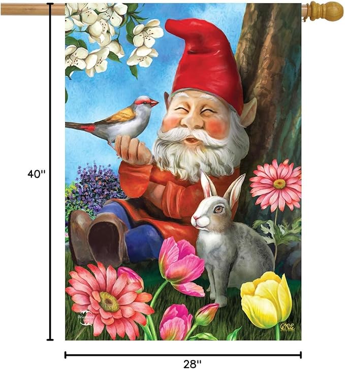 Briarwood Lane Garden Gnome Spring House Flag