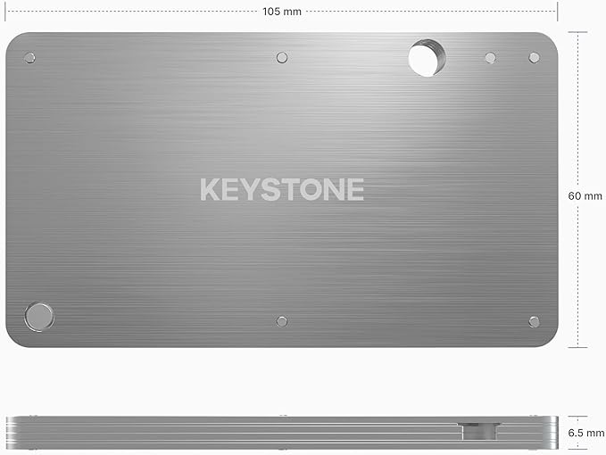KEYSTONE Crypto Seed Storage, Crypto Steel Capsule Metal Wallet, Cold Storage Backup, 24 Words Bitcoin Key Phrase Storage, Steel Plate, Compatible with Ledger, Trezor, KeepKey (Keystone Tablet)