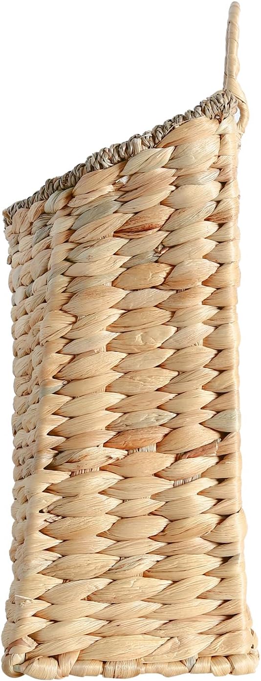 Woven Hanging Wall Basket, Rattan Wall Basket Planter, Front Door Hanger Basket Wreath for Plants,Outdoor Wicker Baskets for Wall,Door Baskets for Flowers Front Door Decor,8.6" D x 5.1" W x 11.6" H
