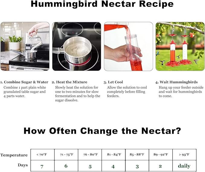 Hummingbird Feeders for Outdoors Hanging (2 Pack), 5 Feeding Ports 12 oz Plastic Hummingbird Feeder, Bee-Proof Leak-Proof No Drip, Easy to Clean with Cleaning Brush