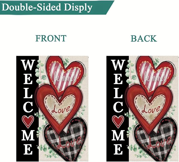 3 Pack Happy Valentines Day Garden Flag St Patricks Day Garden Flag Easter Garden Flags 12 x 18 inch Double Sided Outside decorations,Holiday Small Garden Flags For Outdoor Yard Lawn
