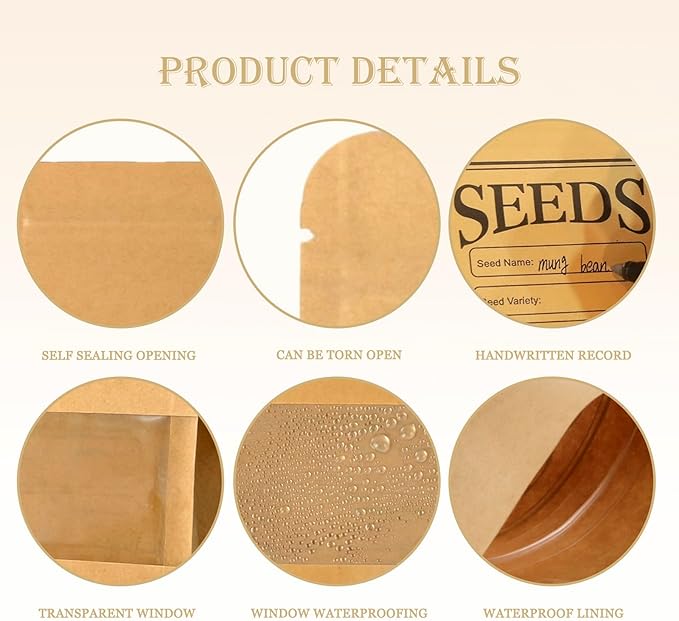 120 Slots Seed Storage Organizer Box, with 20 Seed Envelopes and Small Tool, Sturdy Seeds Saving Seed Bank Container Kit (Seeds not Included)