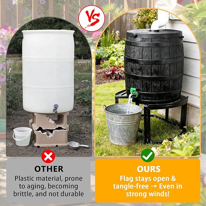 Rain Barrel Stand Heavy-Duty Stainless Steel- Fits 45/50/55 Gallon Barrel,Garden Rain Water Collection Barrel Stand.
