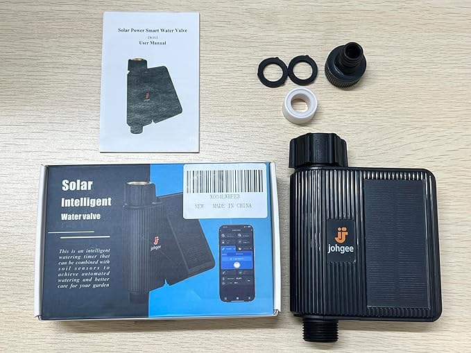 Solar Smart WiFi Sprinkler Timer, WiFi Water Timer for Garden Hose with Rain Delay/Manual/Automatic, Alexa & Smart Life App, Solar Irrigation Sprinkler Controller for Lawns Yard