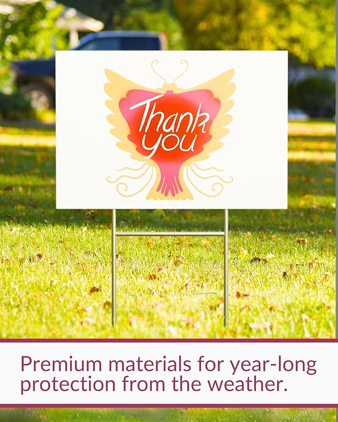 PartyPrints 2 Pack 18 x 12 White Blank Yard Signs with Metal Stakes, Waterproof Corrugated Plastic Signs for Rent, Sale, Party, Birthdays, DIY, Event, Advertising, Garden, Blank Lawn Signs for Outside