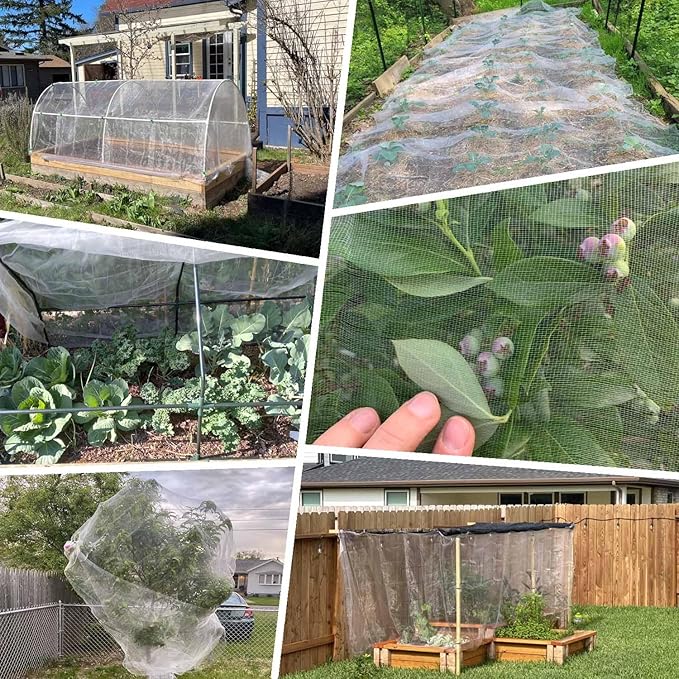 Thicker Garden Mesh Netting, 2 Pack 10x33Ft Ultra Fine Garden Netting Mesh Barrier Protection Netting for Vegetable Plants Fruits Flowers Crops Row Cover Raised Bed Fabric Screen Protection Net Cover