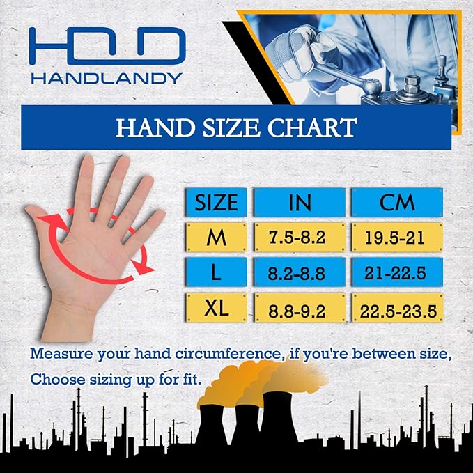 HANDLANDY Work Gloves for Men & Women, Utility Mechanic Working Gloves Touch Screen, Flexible Gardening Gloves for Yard