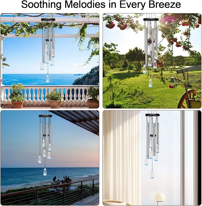 Windchimes Outdoors Clearance, Door Chime Wind Chimes for Outside Sympathy Wind Chimes for Patio Decoration, Garden Decor. Zen Garden Decor(Wishing Bottle)