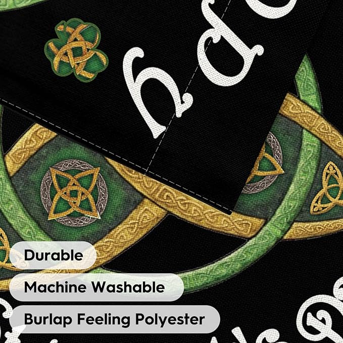AVOIN colorlife Happy St Patricks Day Garden Flag 12x18 Inch Double Sided Outside, Trinity Shamrock Clover Yard Outdoor Decoration