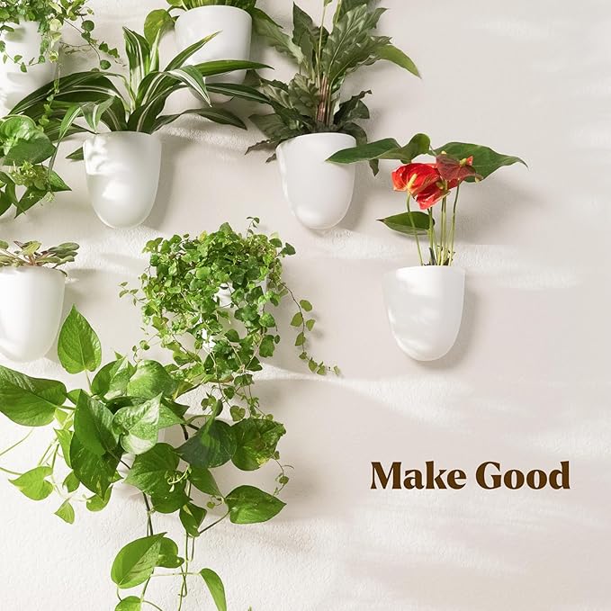 PlantPod Classic - Self-Watering Wall Planters (9, White) - Easy to Water and Install - Lightweight - Design Your Own Vertical Garden - Wall Planters for Indoor Plants