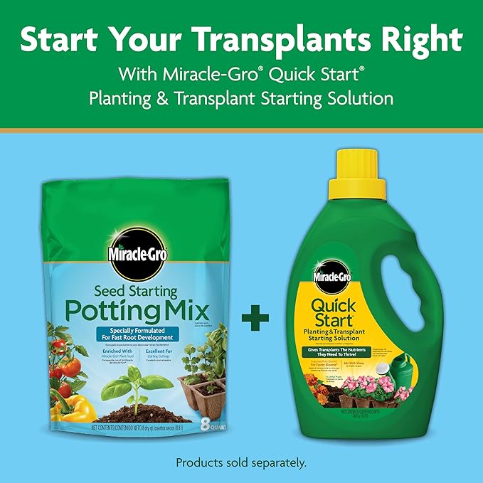 Miracle-Gro Seed Starting Potting Mix, Enriched with Plant Food, For Starting Seeds or Cuttings in Containers, 8 qt., 3-Pack