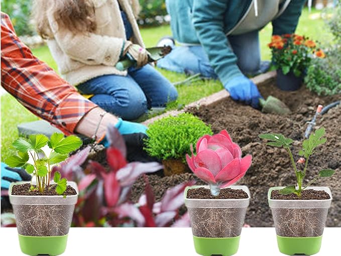 6pcs Seed Starter Tray, Silicone Seeding Starter with Pop-Out Cells, Plant Growing Trays for Seed Starter, Indoor Seeding Planting Growing (6 PCS Green)