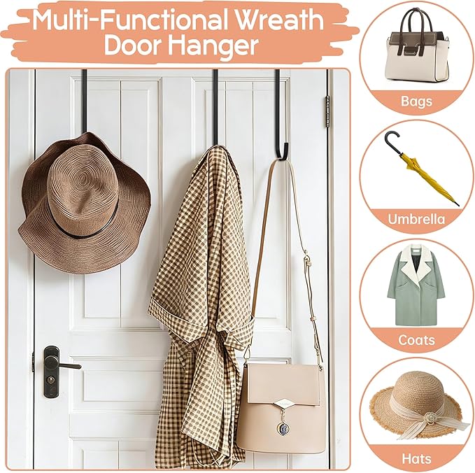 Large Plant Hangers Outdoor, Garden Fence Hook, Over Door Wreath Hanger, Metal Plant Hooks for Hanging Planters, Flower Baskets or Pots, Bird Feeders, Festival Decorations (SSF4)