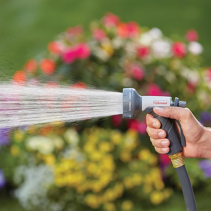 Gilmour Light Duty Garden Hose Nozzle with 8 Pre-Set Spray Patterns, Water Hose Nozzle for Watering Garden or Lawn