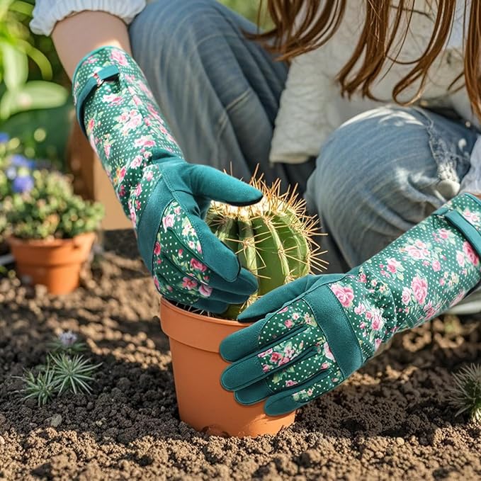 Trifabricy Gardening Gloves for Women - Long Garden Gloves with Grip Breathable, Thorn-Proof Puncture-Resistant Work Gloves