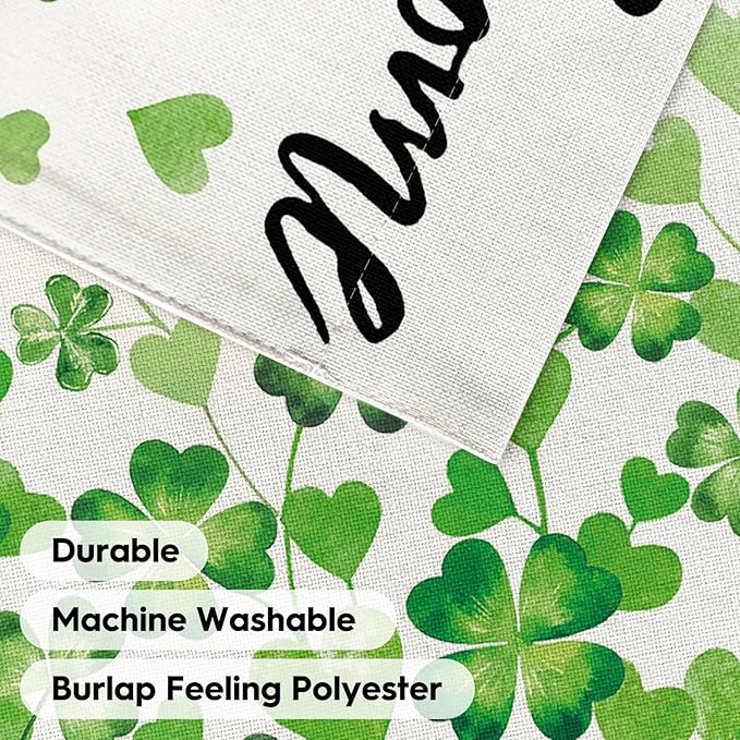 AVOIN colorlife St Patricks Day Welcome Garden Flag 12x18 Inch Double Sided Outside, Shamrocks Clovers Floral Yard Outdoor Decoration
