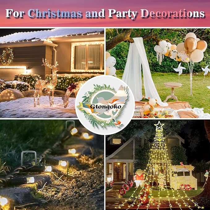 Gtongoko 50 Pack 4 Inch Galvanized Landscape Staples Garden Stakes Plant Cover Stakes 11 Gauge Tent Stakes Ground Stake for Landscaping Securing Weed Barrier Fabric, Christmas Decorations