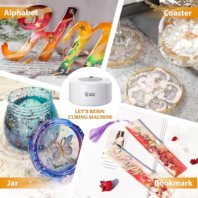 LET'S RESIN Curing Machine for Resin - 3 Hours Auto Dryer With Large Tray, One-Button Setting, No Deformation Quick Supplies for DIY, Silicone Molds, 3D Silicone Molds