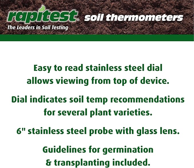 Luster Leaf 1630 Rapitest Dial Soil Thermometer, Stainless Steel, Pack of 1
