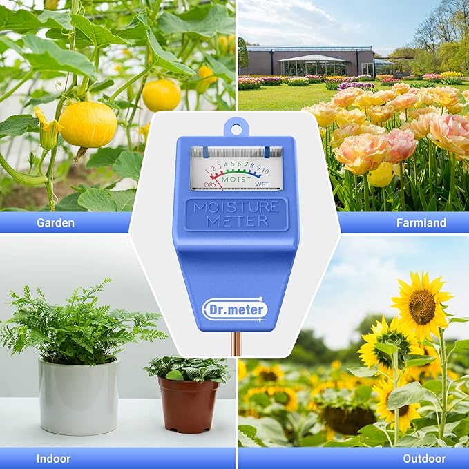 Soil Moisture Meter Tester for Plants, Hygrometer Moisture Sensor for Houseplants Indoor Outdoor Garden Lawn Use - Plant Water Gauge Test Kit - No Battery Needed - Gardening Gifts
