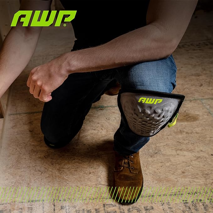 AWP Gel Pro Flooring Knee Pads | Gel/foam padding provides all-day comfort (4 Pairs)