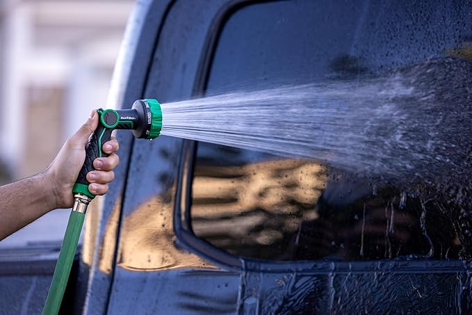 Rain Bird TCNZL8P Garden Hose Nozzle, Thumb Control, Carbon Fiber Texture, 8 Spray Patterns