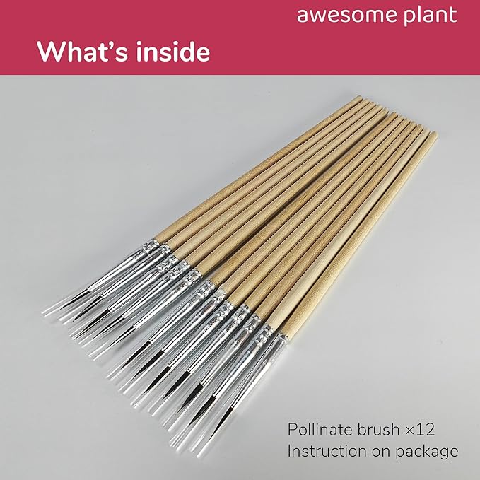 12 Pcs Pollination Brush for Indoor Hydroponic Gardens, Pollinator Tool for Aerogarden Ahopegarden and all Hydroponics Growing System Kit, Use on Tomatoes, Peppers, Strawberries and More