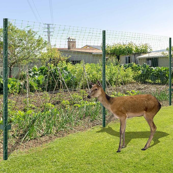 Garden Netting, 7 x 100 FT Bird Netting for Garden Protection, Green Deer Netting for Plants Fruit Trees Vegetables from Birds, Squirrels, Other Animals