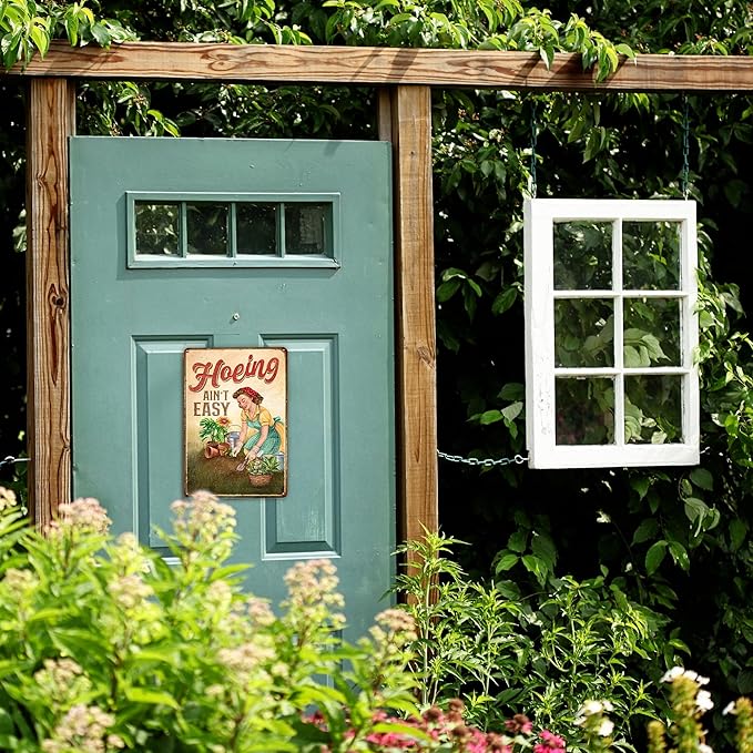 Gardening Gifts for Women, Plant Lovers, Gardeners - Plant Gifts - Garden Sign - Vintage Gardening Metal Signs for Outdoor - Home Outside Greenhouse Decor Garden Signs - 12''x8'' Metal Sign
