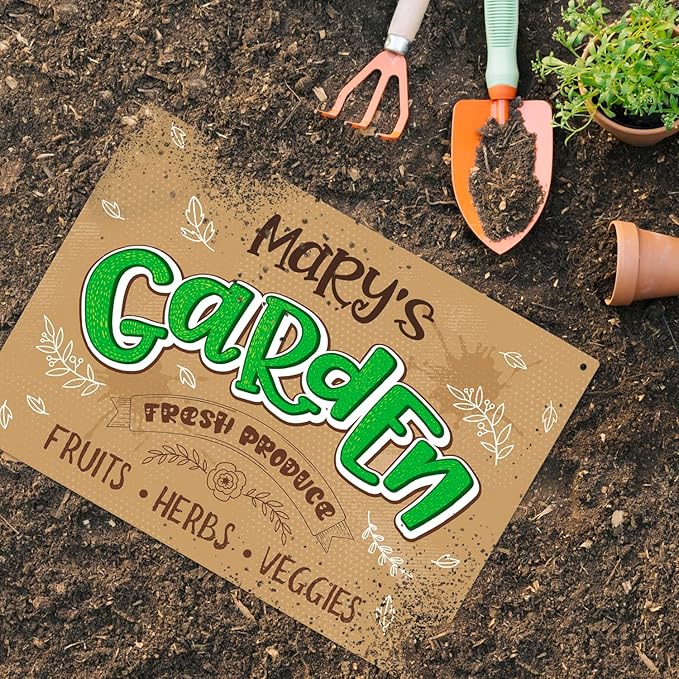 Custom Garden Signs, Personalized Sign for Garden, for Mother's Day, Mom, Or Girlfriend Sign, 18x24 Inches, Rust Free .063 Aluminum, Fade Resistant, Made in USA by Sigo Signs
