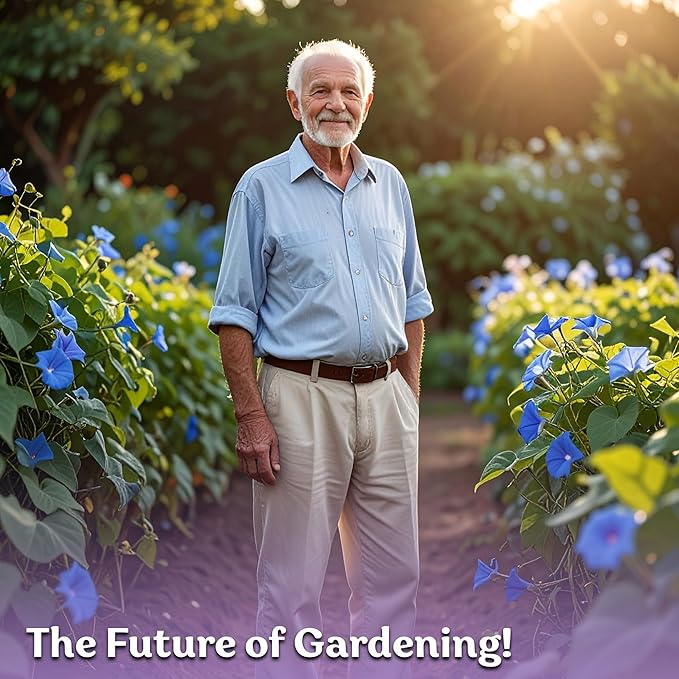 KVITER 150 Heavenly Blue Morning Glory Seeds Bulk (Ipomoea Tricolor) – Heirloom Seed Packets – Climbing Flower Seeds for Planting Outside, Blue Blooms for Home Garden Trellises, Fences