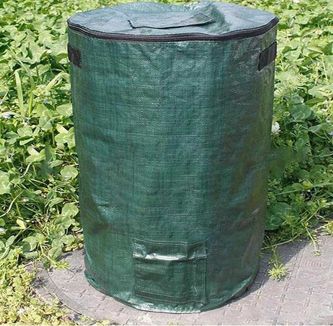 Large Compost Bin Bags,Garden Compost Bin Bags 80 Gallon(300L) Outdoor Collapsible Garden Yard Garbage Cans Fallen Leaf Bag (Green 1pc)
