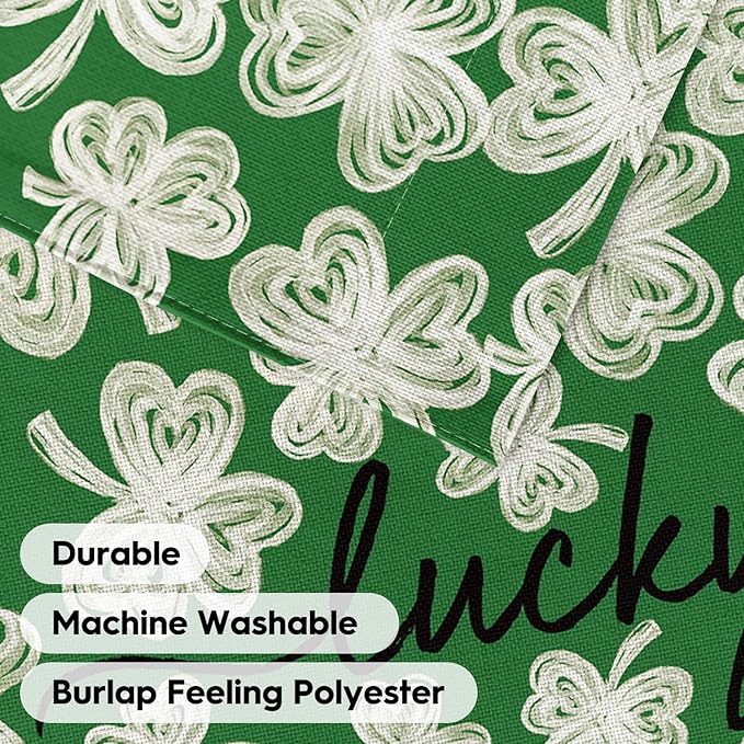 AVOIN colorlife St Patricks Day Garden Flag 12x18 Inch Double Sided Outside, Green Shamrock Lucky Clover Holiday Yard Outdoor Flag
