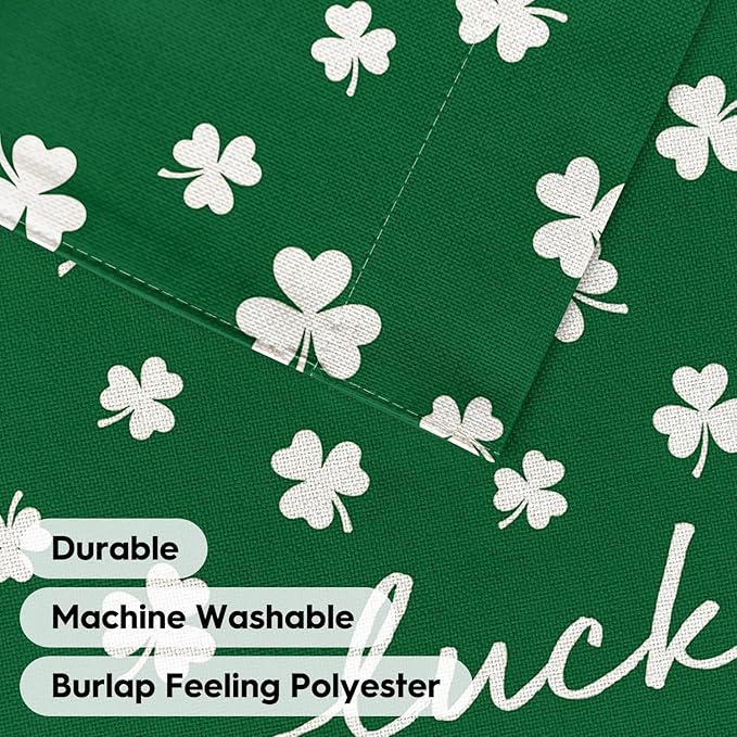 AVOIN colorlife St Patricks Day Lucky Garden Flag 12x18 Inch Double Sided Outside, Floral Small Burlap Shamrocks Clovers Yard Outdoor Decoration