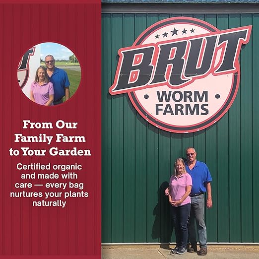 Brut Cow Compost – Nutrient-Rich Composted Cow Manure Organic Soil Amendment – 100% Pure Compost, Additive-Free Fertilizer for Vegetable Gardens, Flowers, Lawns & Indoor Plants – 1 Cubic Ft