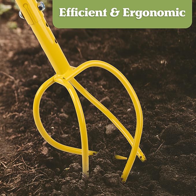 Tiller for Gardening - Adjustable Height Manual Twist Tiller Claw Hand Tiller Garden Tool - Soil Aerator, Garden Cultivator, Hand Tiller, or Compost Aerator Tool - Garden Hand Tools by Pure Garden