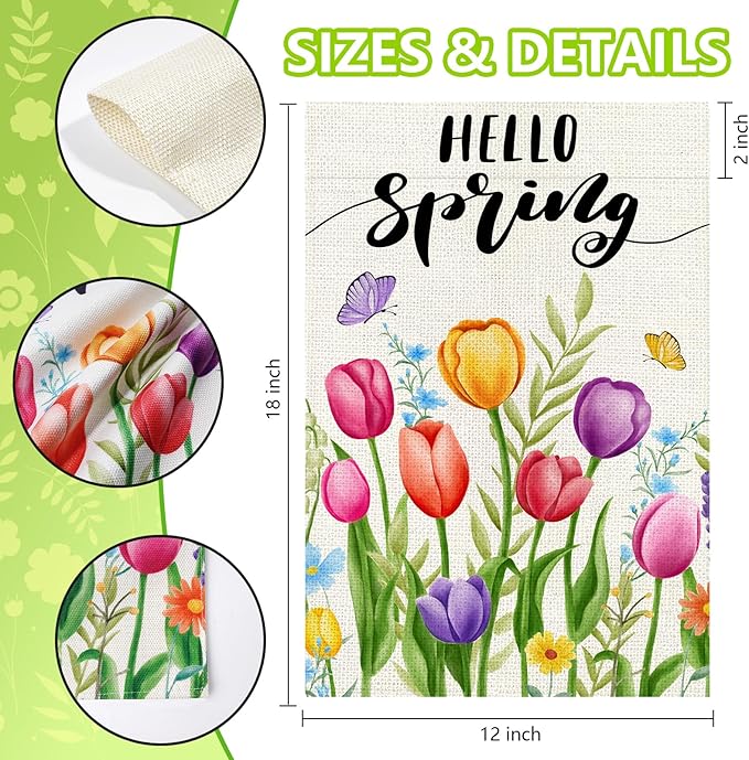 Easter Garden Flag 12x18 Inch, Double Sided Carrots Bunny Flag for Yard Outdoor Decoration
