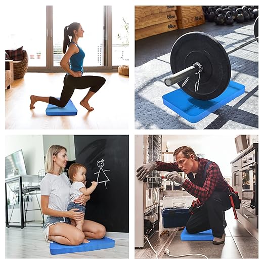 HOOPLE Extra Thick Kneeling Pad 1.5 Inch, Large Foam Kneeling Cushion for Gardening, Bathing, Exercise, Yoga & Garage Work, Waterproof Comfort Knee Mat for Gardeners & Home Use, Blue 17.5 x 11 x 1.5 Inches