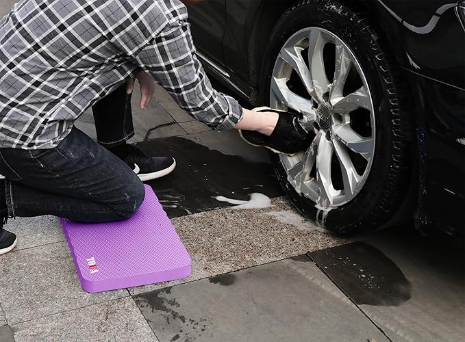 TOUA Kneeling Pad Thick Extra Large High Density Foam Comfort Kneeling Pad for Work Gardening Yoga Exercise Garden Knee Pad, Purple 2 Pack