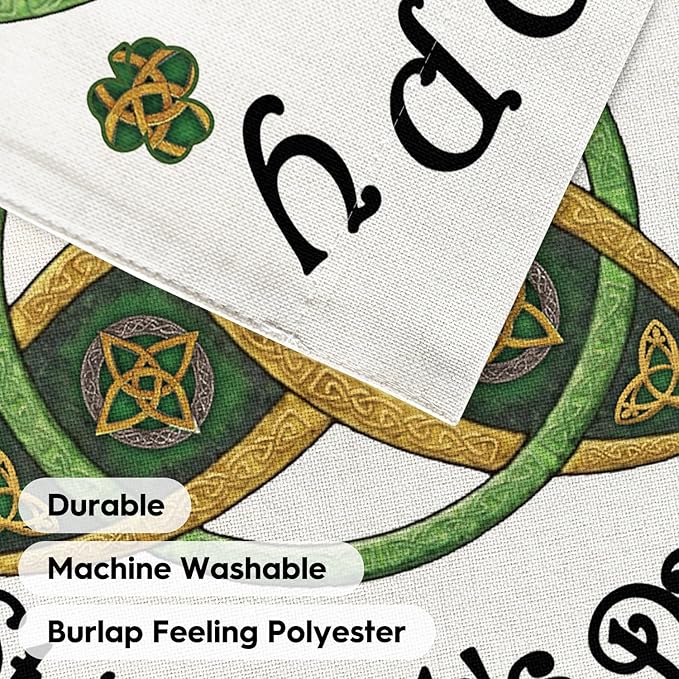 AVOIN colorlife Trinity Happy St Patricks Day House Flag 28x40 Inch Double Sided Outside, Shamrock Clover Welcome Yard Outdoor Decoration