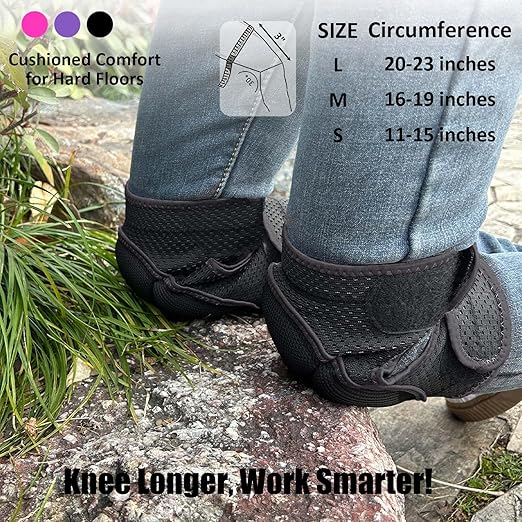 Knee Pads for Men & Women, Kneeling Kneepads for Flooring, Weeding, and Yard Work, Soft & Breathable, Comfortable Fit for Gardeners, Cleaners, Mechanics and Plumbers for Working (Black Small)