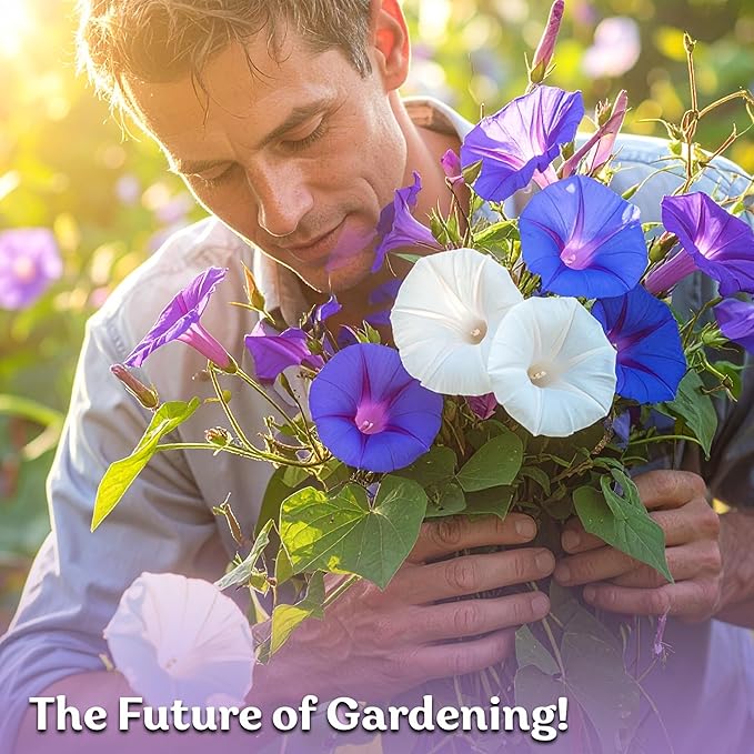 KVITER 50 Tall Morning Glory Seeds Mix (Ipomoea purpurea) – Climbing Morning Glory on The Vine, Annual Flower Seeds for Planting – Heirloom Seed Packets for Home Garden, Fences, Containers Outdoors