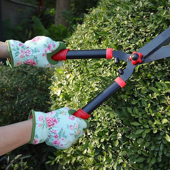 Pleneal Gardening Gloves for Women Men - Leather Garden Gloves Thorn Proof, Outdoor Protective Working Gloves for Weeding