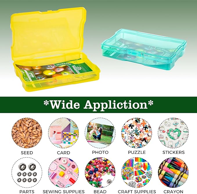 Dark Green Seed Packets Storage Organizer For Gargen Planting,16pcs 4×6 inch Colorful Seed Boxes With 16 pcs seed bags