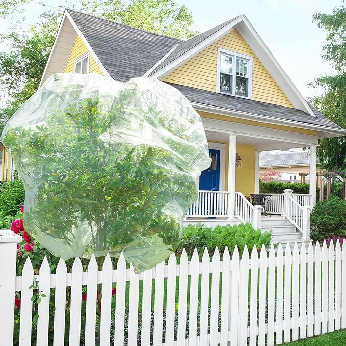2Pcs Large Bird Barrier Netting Mesh, 7.9 * 6 FT Garden Netting with Zipper and Drawcord, Fruit Tree Covers to Protect Fruit from for Fruit Trees