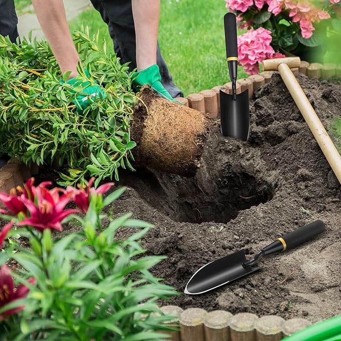 8 Pcs Garden Trowel Heavy Duty Garden Hand Shovel Tool Carbon Steel Trowel for Camping Digging Metal Hand Shovel Spade with Resin Handle for Lawn Yard Farm Home Shop Planting (2.56 Inch)
