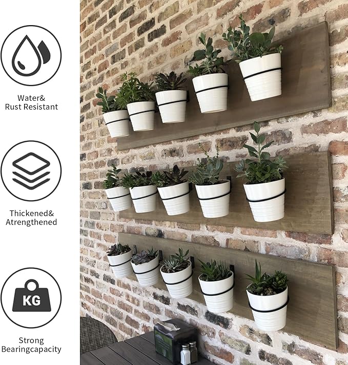 Wall Plant Holder,4 Inch Wall Mounted Plant Holder,Plant Wall Mount,Plant Pot Holder,Wall Planters for Indoor Plants (6 Pack)