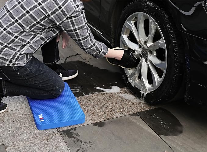 TOUA Garden Kneeling Pad, Kneeling Mat for Gardening, Bath Kneeler for Baby Bath, Large Support Knee 17.8x11x1.4 Thick High Density Foam Protective Knee, Knee Pads for Gardening, Planting Blue 2 Pack