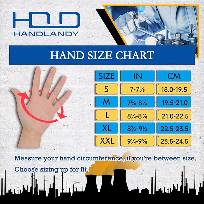 HANDLANDY Work Gloves for Men & Women, Utility Mechanic Working Gloves Touch Screen, Flexible Gardening Gloves for Yard